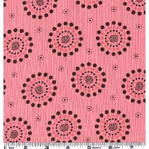  45 Wide Tiddlywinks Dizzy Dots Teaberry/Brown Fabric By 