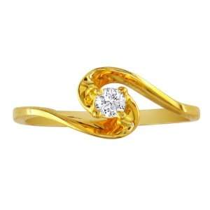  Perfect 10K Yellow Gold Diamond Promise Ring: Jewelry
