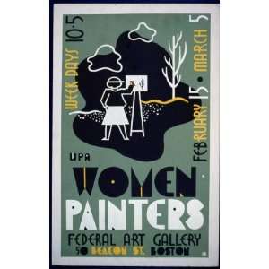 Photo WPA women painters, Federal Art Gallery, 50 Beacon St., Boston 