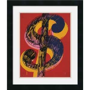  Dollar Sign, 1981 (black and yellow on red) Framed Art 
