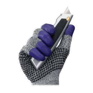  Nitrile Gloves,Breathable,Dotted Palm Grip,Large,Purple 