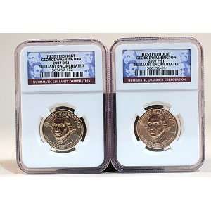  2007 George Washington $1 Coin BU NGC P&D Mints 