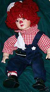 PORCELAIN RAGGEDY ANDY DOLL VERY PRETTY! EXCELLENT!  