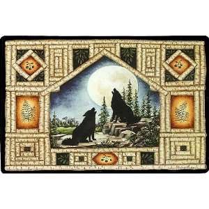  Wolves with Full Moon Comfort Floor Mat