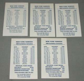 New York Yankees 86 89 Spring Training MLB Schedules  