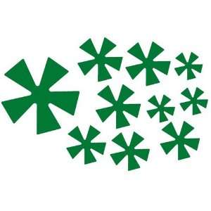  Green Asterisk Bicycle Reflective Reflector Sticker Decal 