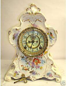Ansonia Royal Bonn No. 503 porcelain antique clock  