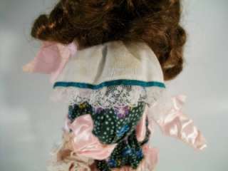 Unmarked Porcelain Doll Brown Hair Blue Eyes Country St  