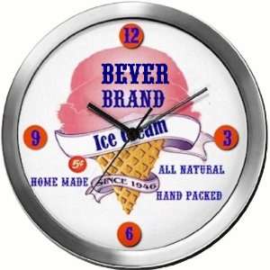  BEVER 14 Inch Ice Cream Metal Clock Quartz Movement 