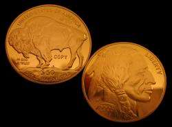 2008 $50 BUFFALO GOLD COIN   REPLICA  