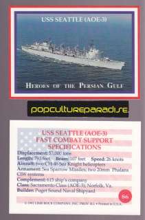 USS SEATTLE (AOE 3) Boat Ship Persian Gulf WAR CARD  
