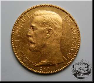 Monaco 100 FRANCS (Cent) 1896 Gold #82  