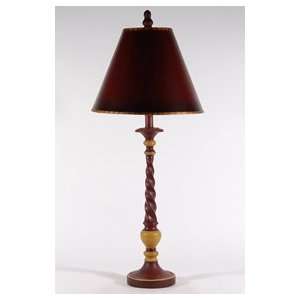  Dark Red Twist Column Table Lamp: Home Improvement