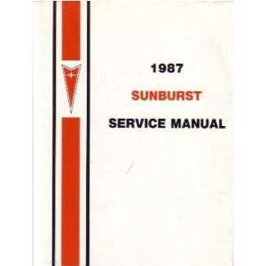  1987 PONTIAC SUNBURST Shop Service Repair Manual Book Automotive