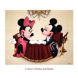  A Toast to Mickey and Minnie HIGH QUALITY MUSEUM WRAP 