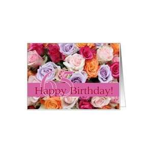  65th birthday colorful rose bouquet Card Toys & Games