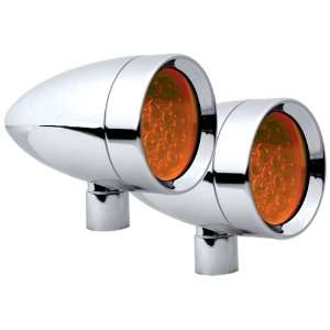 Adjure NS11933 2 Beacon 1 Amber Lens 2 Wire Flush Mount Smooth Chrome 