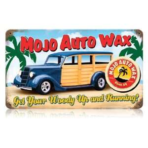    Mojo Auto Wax Woody Station Wagon Sign Patio, Lawn & Garden