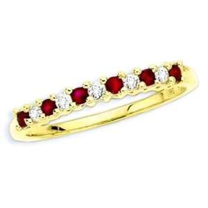   10K Gold 1/10 ct GH Diamond & Ruby Anniversary Ring Sz 6.75 Jewelry