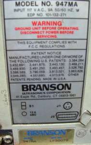 947MA BRANSON ULTRASONIC SONIC WELDER POWER SUPPLY (940MA SERIES) USED