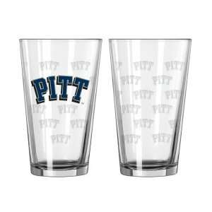  Pittsburgh PITT Panthers NCAA Satin Etch Pint Glass Set 