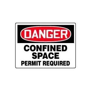  DANGER CONFINED SPACE PERMIT REQUIRED 18 x 24 Adhesive 