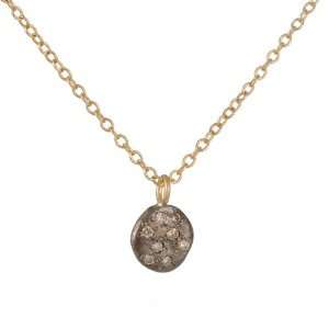  YASUKO AZUMA  Small Pave Diamond Disc Necklace in Gold 