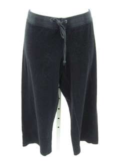 JUICY COUTURE Black Teri Cloth Crop Capri Pants Size M  