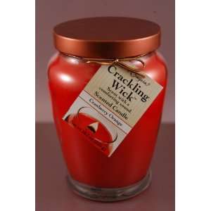 Cranberry Orange scented CRACKLING WOOD WICK CANDLE:  Home 
