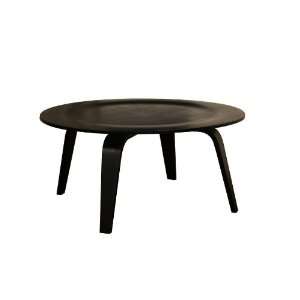 Harper Mid Century Modern Molded Plywood Coffee Table in Black:  