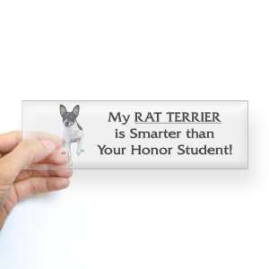 Rat Terrier   Honor Student   Sticker Pets Bumper Sticker by 
