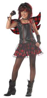 Rebel Fairy New Gothic Tween Punk Rock Costume  
