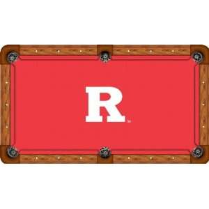  Rutgers Pool Table Felt   Professional 9ft   R Logo Red 