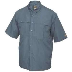  Drake Casual Shirt Steel Blue Short Sleeve Size M: Sports 