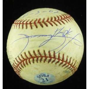 Sammy Sosa Home Run Game Used Signed Baseball PSA COA   Autographed 