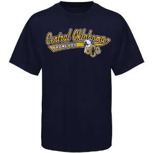   Oklahoma Bronchos Navy Blue Logo Script T shirt: Sports & Outdoors