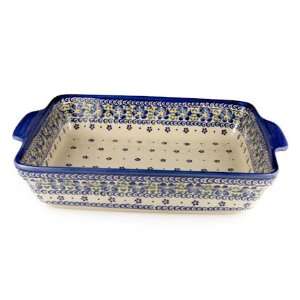  Polish Pottery Spring Blossom Baker with Handles: Home 
