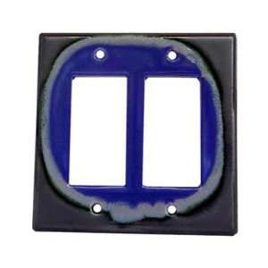 Blue Pool Ceramic Switch Plate / 2 Rocker