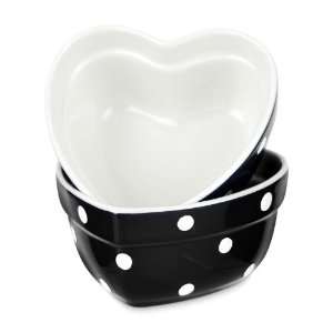  Spode Baking Days Black Heart Ramekins Set Of 2