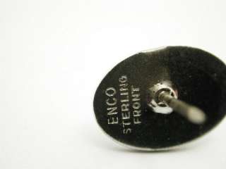 Vintage Sterling Silver Onyx Tie Tack Pin Signed Enco  