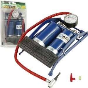    Trademark Tools Double Cylinder Foot Pump w/ Gauge: Automotive