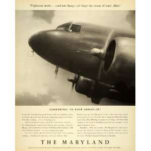  1943 Ad Maryland Casualty Co Baltimore Insurance Bomber 