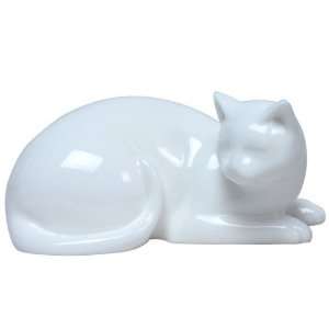Sleepy Cat Porcelain Sculpture 