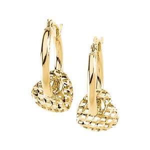  14K Yellow Gold Heart Dangle Earrings: Katarina: Jewelry