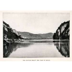  1907 Halftone Print Kazan Pass Danube River Romania Europe 