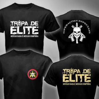 BOPE Tropa de Elite Brazil Military Police Black Shirt  