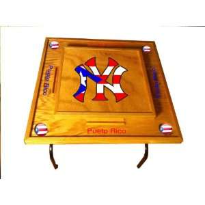  New York Yankee Domino Table with Puerto Rico Flag 