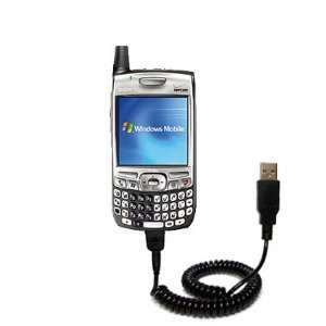 Coiled USB Cable for the Palm Treo 700w with Power Hot Sync and Charge 