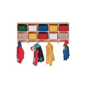  10 Section Wall Locker with Clear Trays 