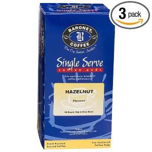 Baronet Coffee Baronet Hazelnut Coffee Pods, 18 Count Boxes (Pack of 3 